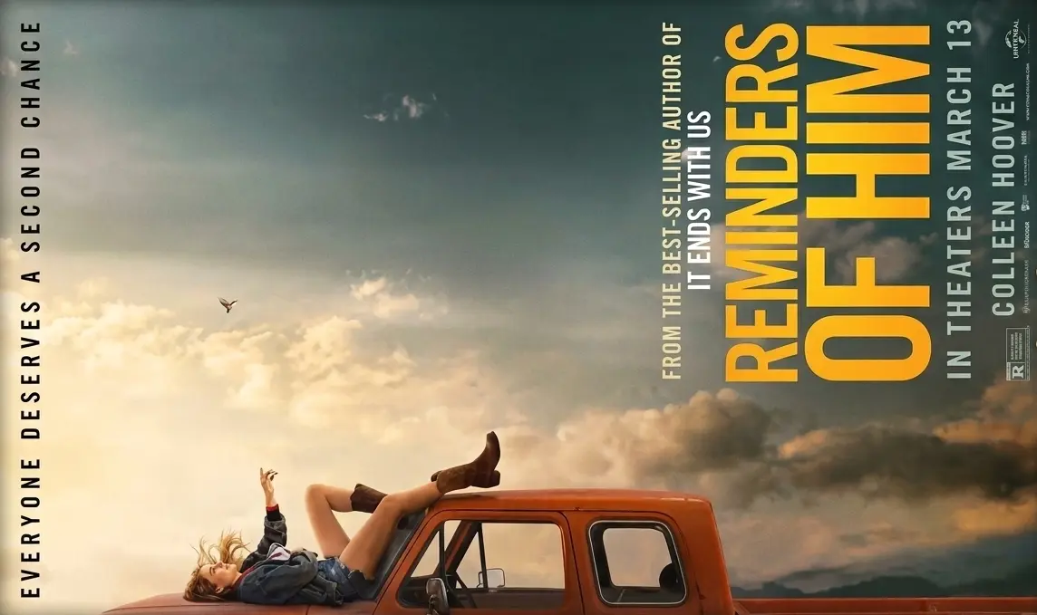 Official movie poster for Reminders of Him starring Maika Monroe, in theaters March 13, 2026.
